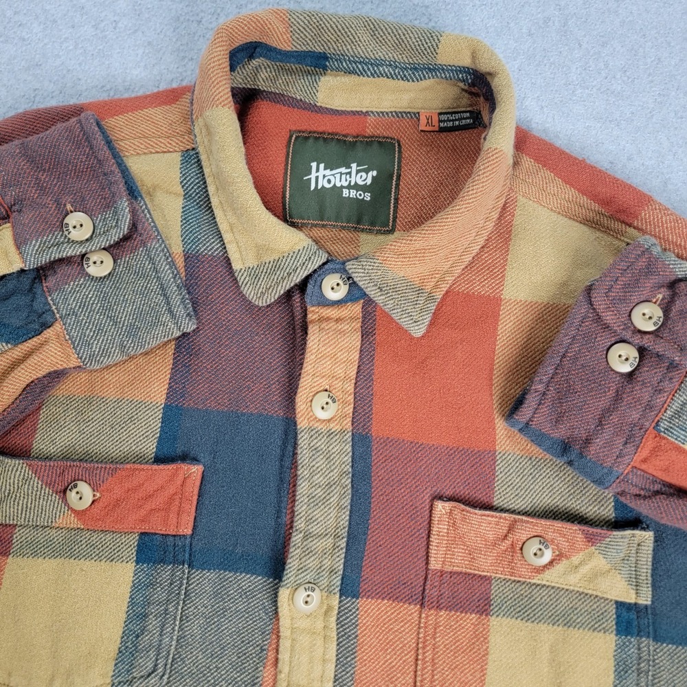 Howler Bros Rodanthe Blanket Flannel Shirt Men's XL Multicolor Fall LS Heavy